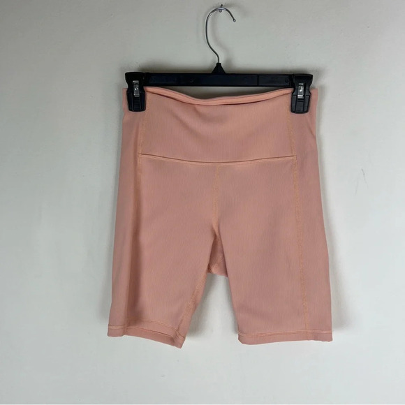 Lululemon Ribbed Contoured High Rise Short Malibu Peach Bike Shorts Size 6 B39 - Picture 4 of 6
